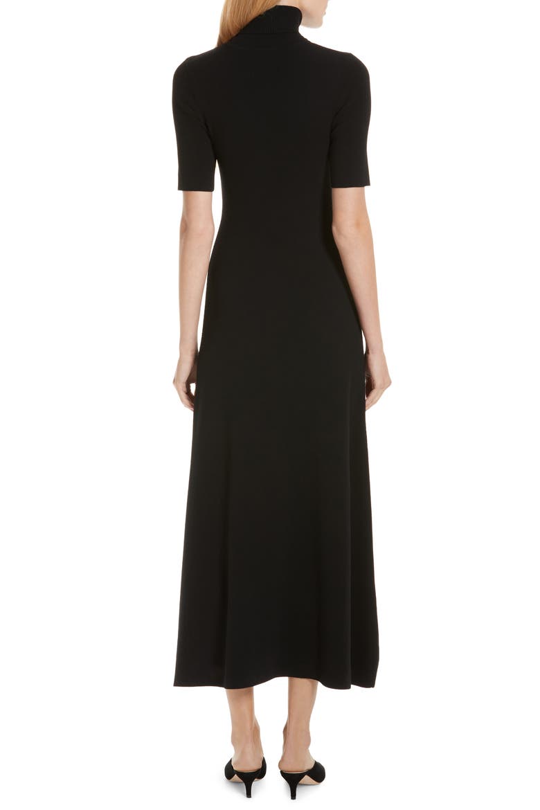 Caplan Slit Midi Dress, Alternate, color, BLACK