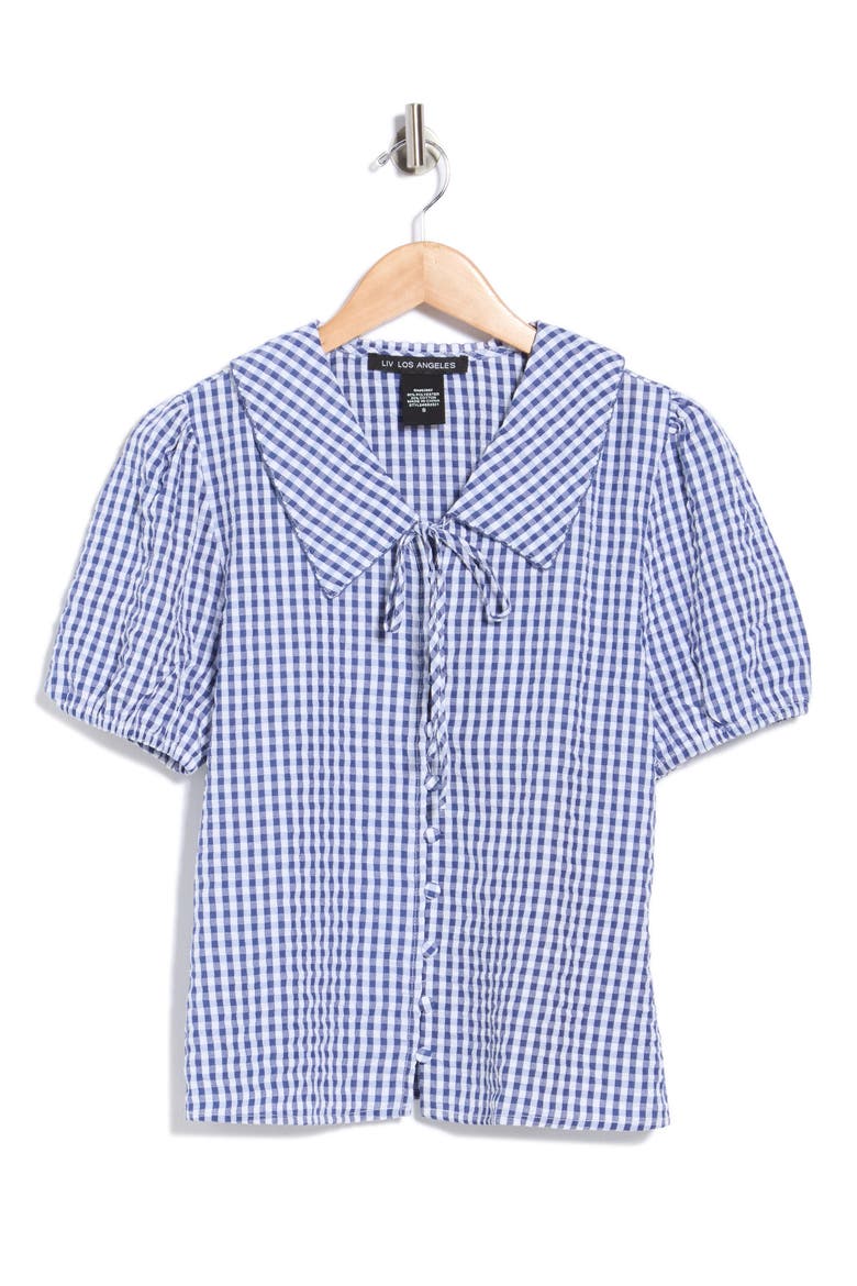 Peter Pan Collar Shirt, Alternate, color, NAVY/ WHITE