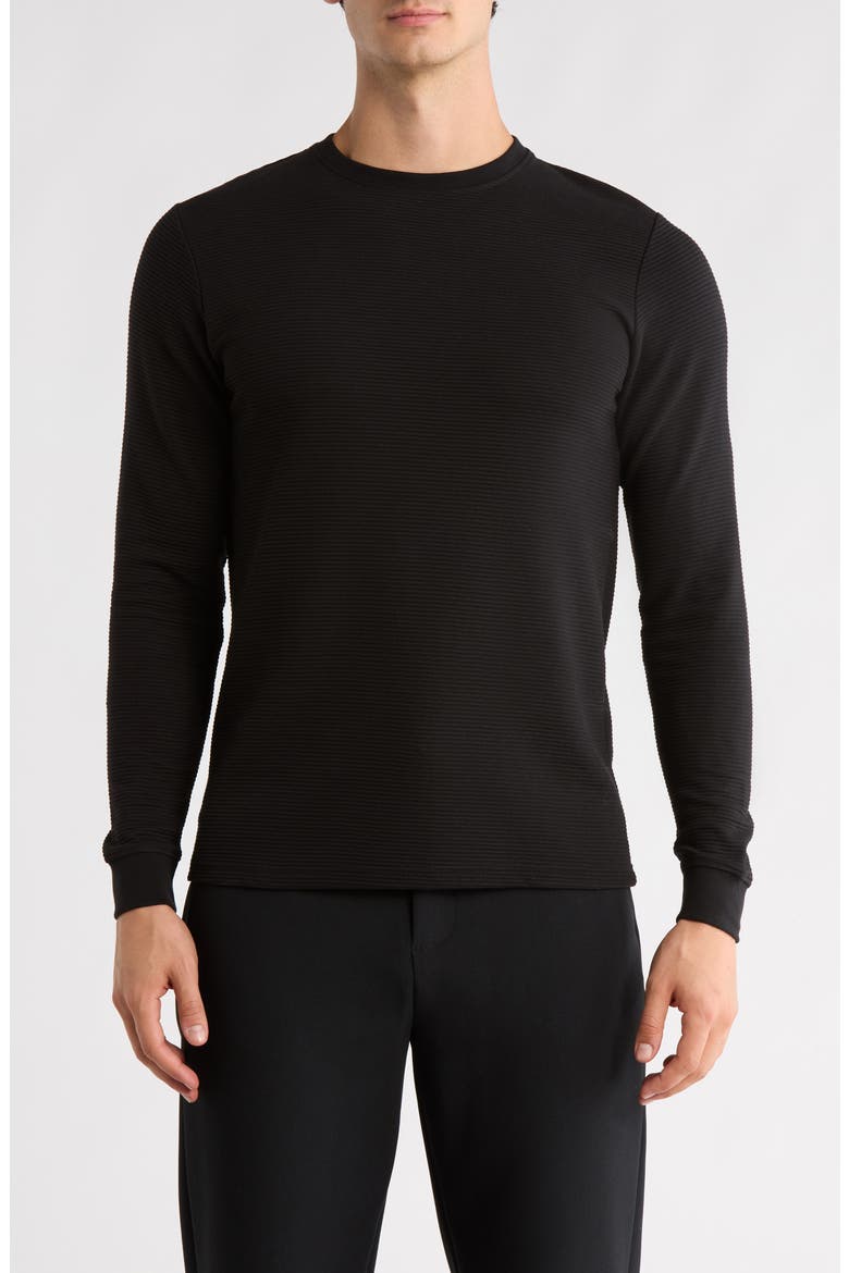 Crew Neck Cotton Blend Sweatshirt, Main, color, BLACK