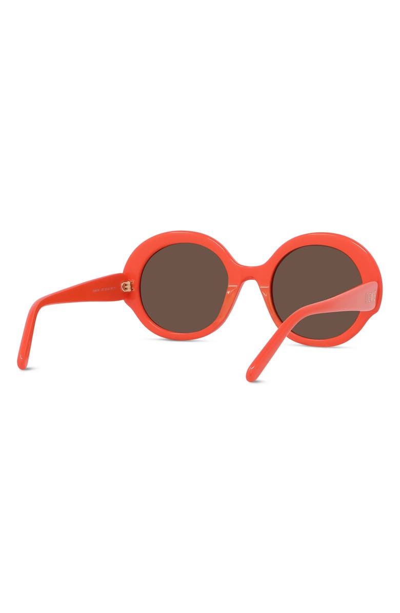 Loewe Thin 52mm Round Sunglasses, Alternate, color, Shiny Orange / Brown