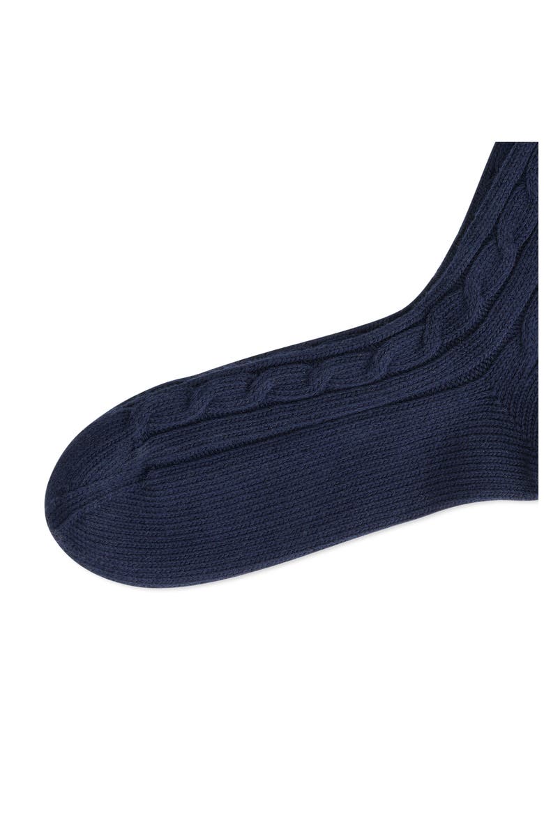 Seasonless Cable Crew Socks, Alternate, color, NAVY