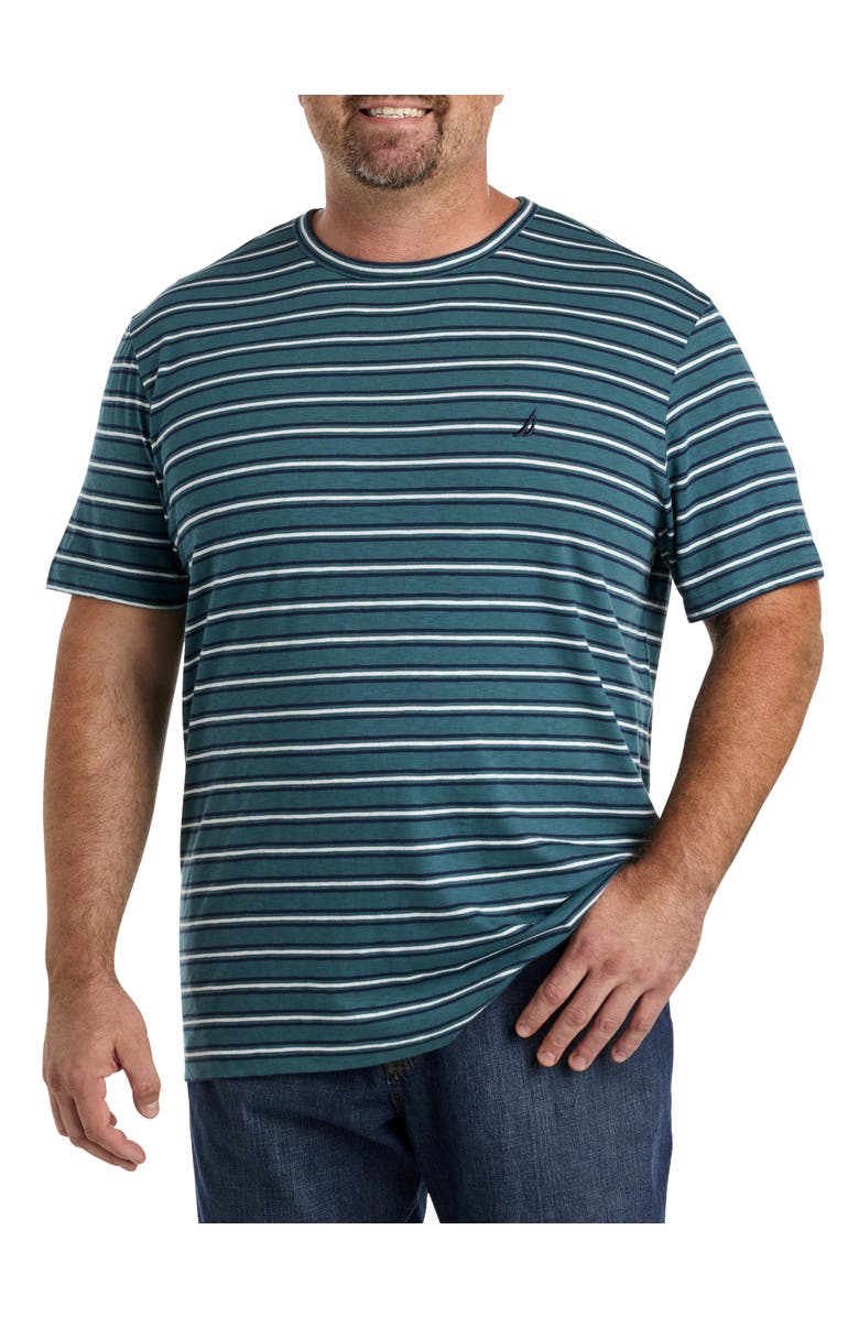 Nautica Big & Tall Striped Crewneck T-Shirt, Main, color, Deep Atlantic