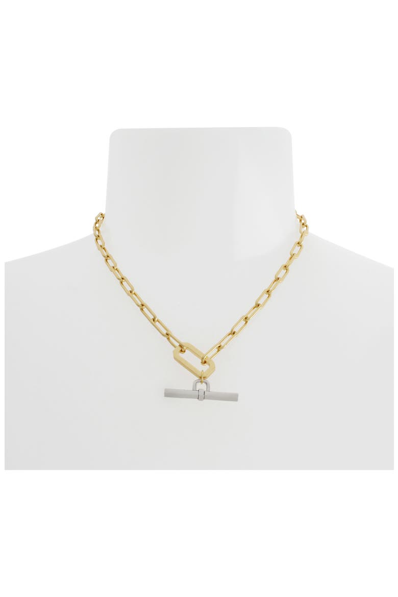 T-Bar Link Y-Necklace, Alternate, color, TWO TONE
