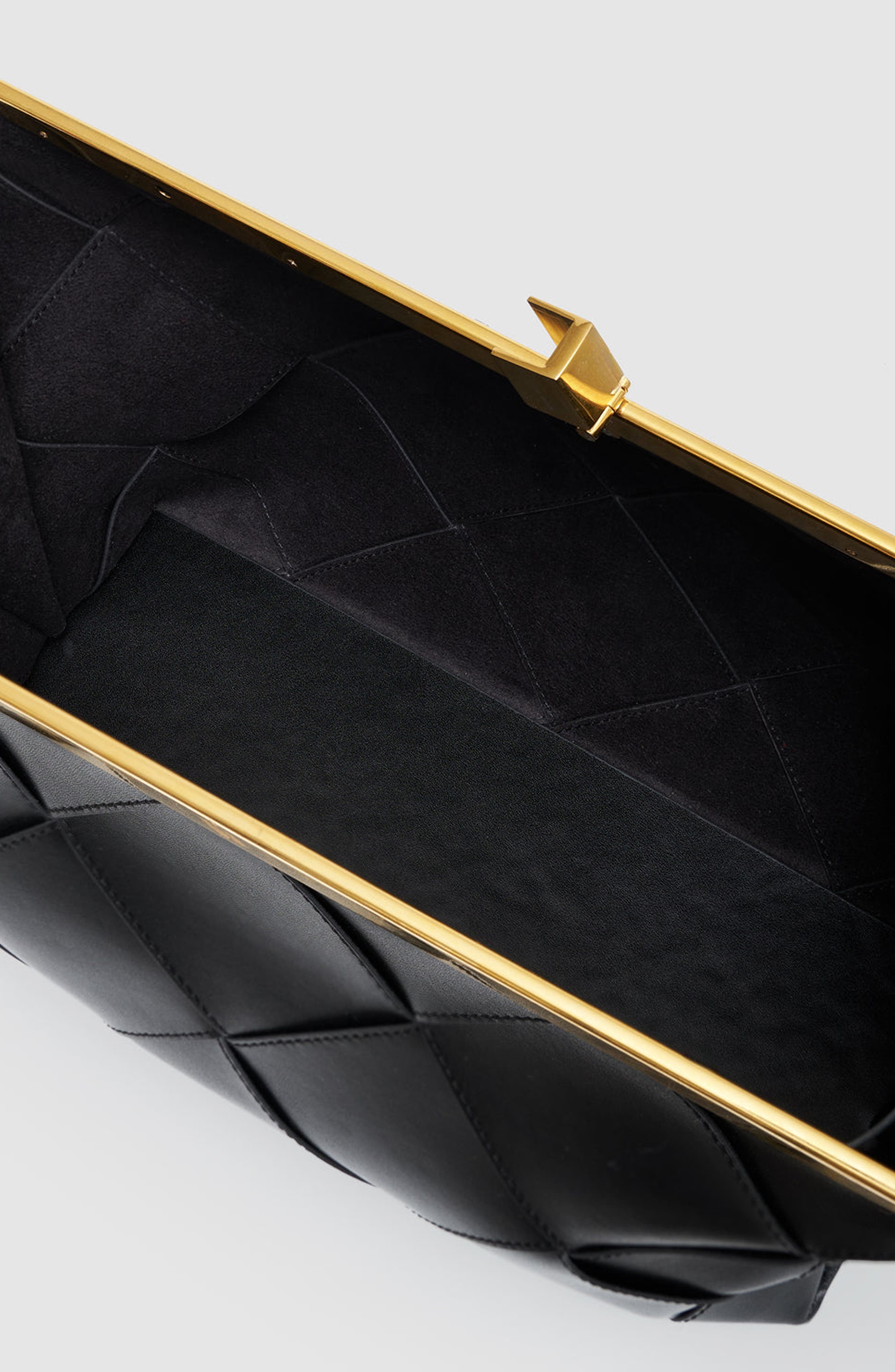 Anine Clutch Braided Leather, Alternate, color, Black