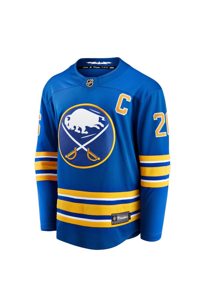Men's Fanatics Rasmus Dahlin Royal Buffalo Sabres Home Captain Patch Breakaway Jersey, Alternate, color, Royal