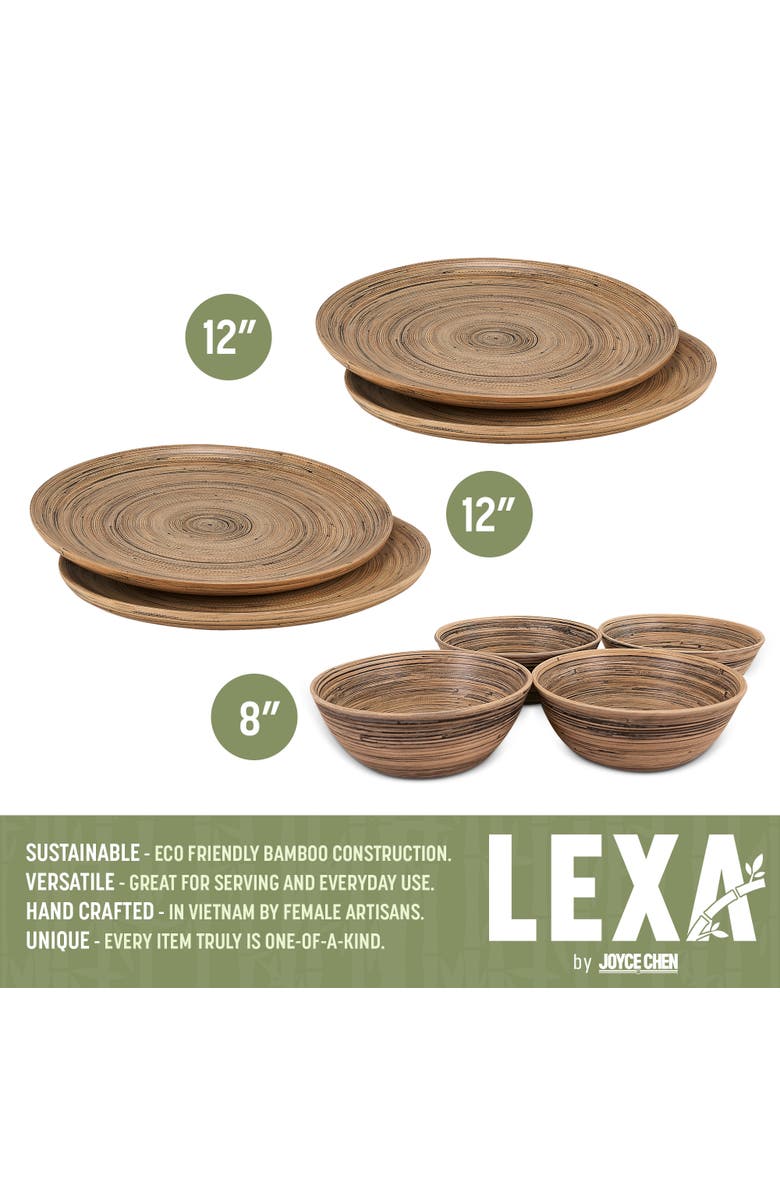 Lexa 8 Piece Plate & Salad Bowl Set, Alternate, color, Black
