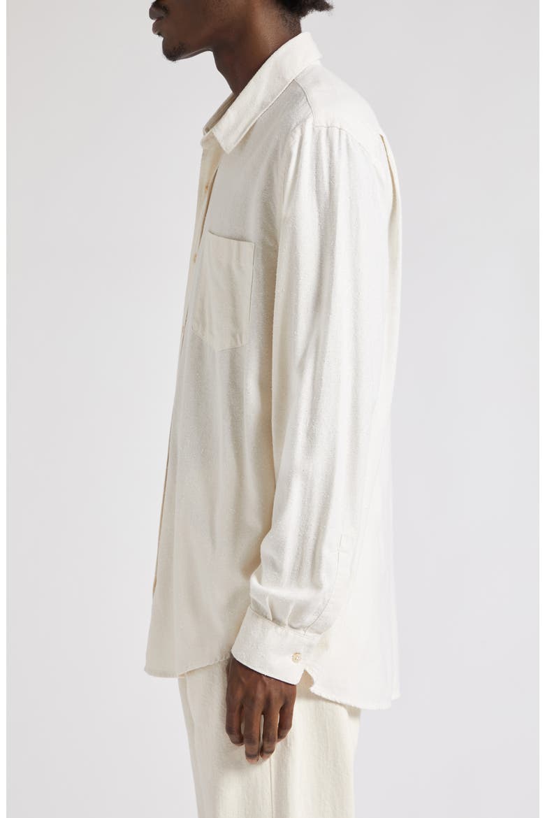 Classic Silk Button-Up Shirt, Alternate, color, WHITE SILK