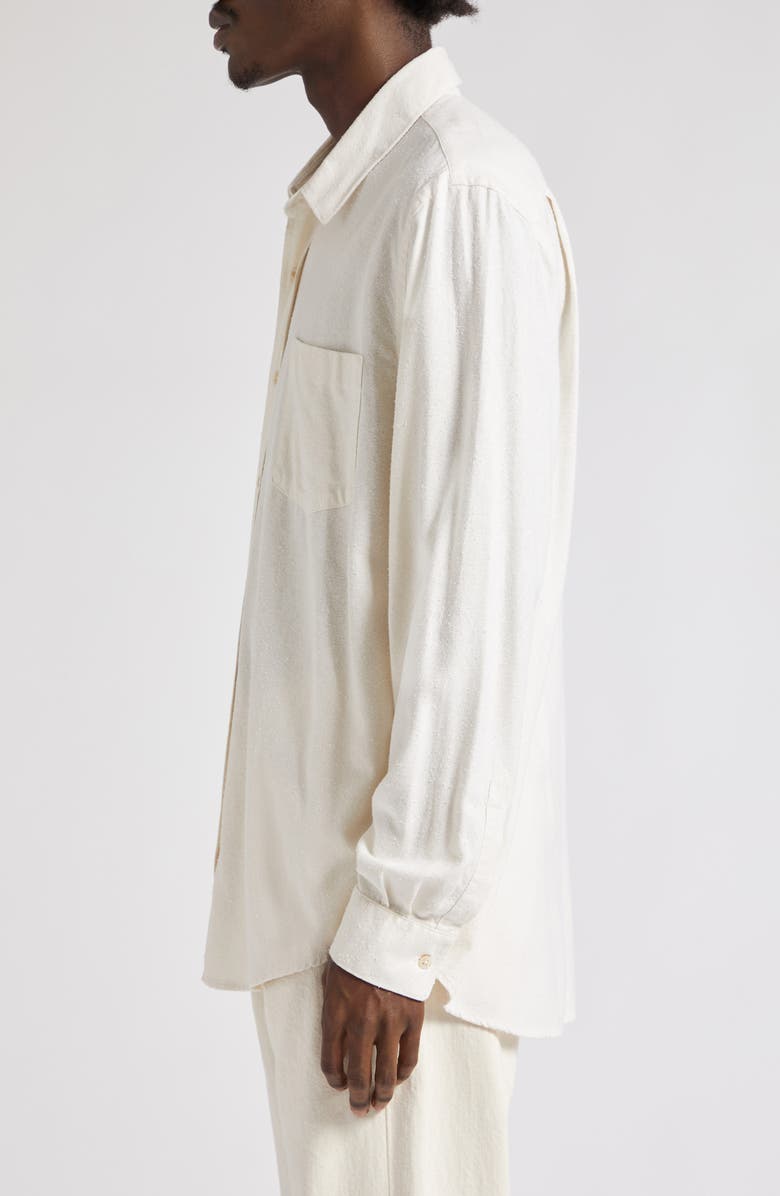 OUR LEGACY Classic Silk Button-Up Shirt, Alternate, color, White Silk