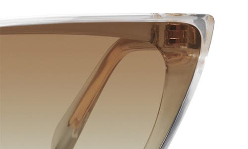 Quay Bad Habit 65mm Oversize Cat Eye Sunglasses In Clear/sepia