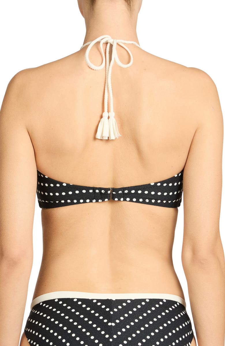 Robin Piccone Millie Bandeau Bikini Top, Alternate, color, Black/ Ecru