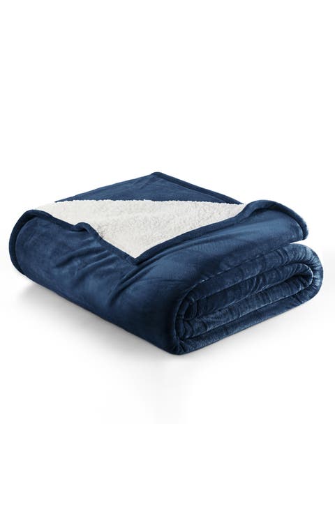 Faux Shearling Fleece Throw Blanket