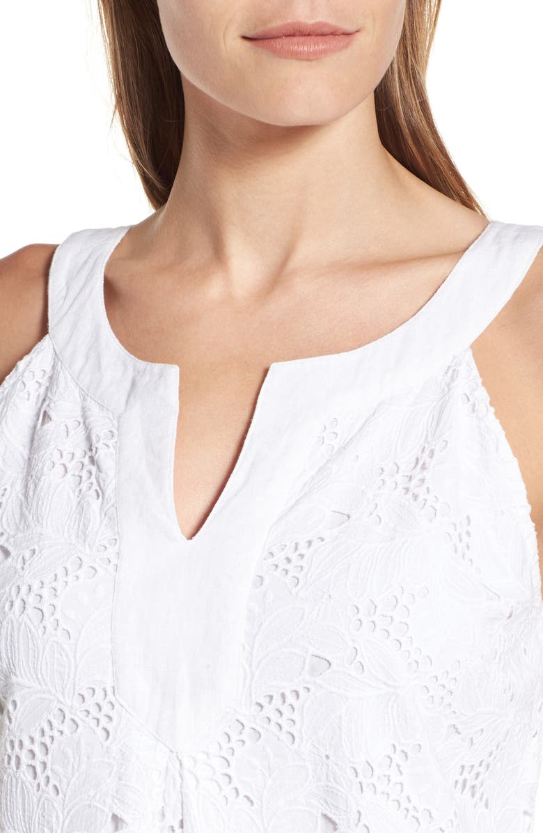 Tommy Bahama Eyelet Cotton Shift Dress, Alternate, color,