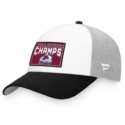 Men's Fanatics Branded  White/Black Colorado Avalanche 2023 Central Division Champions Locker Room Adjustable Hat