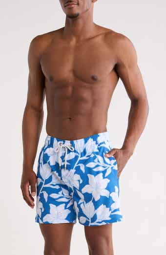 Floral Seersucker Volley Swim Trunks