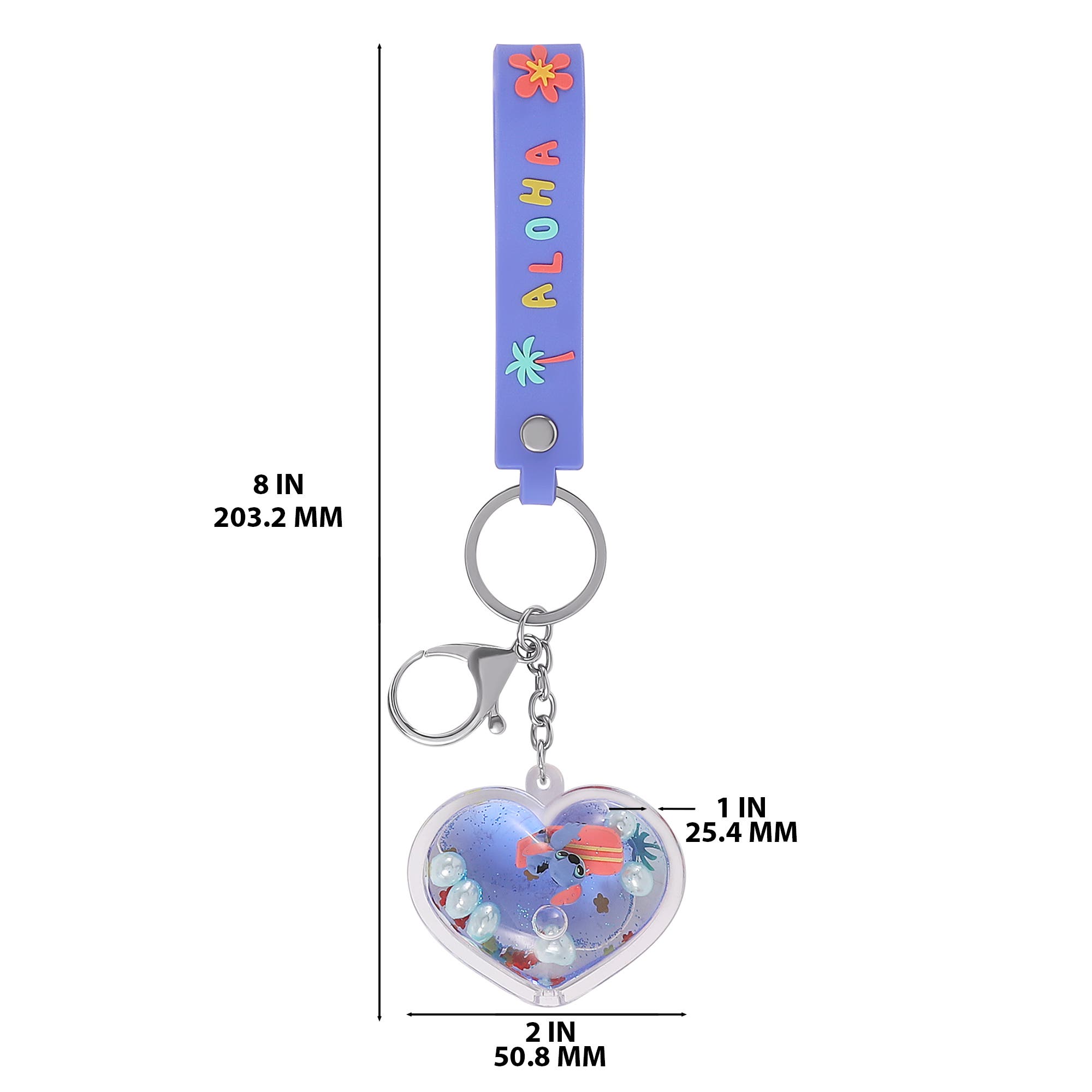 Disney Stitch Liquid Surfing Keychain, Alternate, color, Blue
