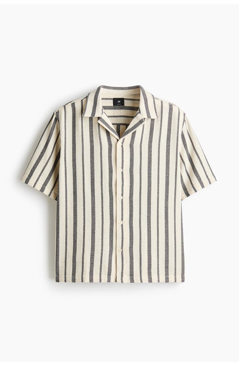 H&M Regular Fit Shirt, Main, color, Black/Striped