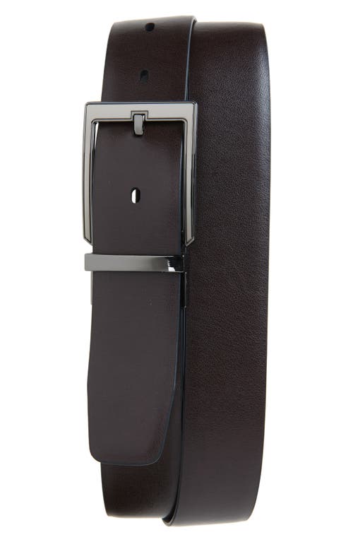 Original Penguin Reversible Leather Belt In Black/brown
