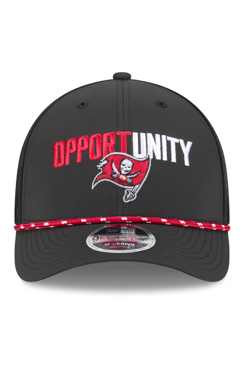 Men's New Era Black Tampa Bay Buccaneers 2025 Inspire Change 9FORTY M-Crown Adjustable Hat, Alternate, color, Black
