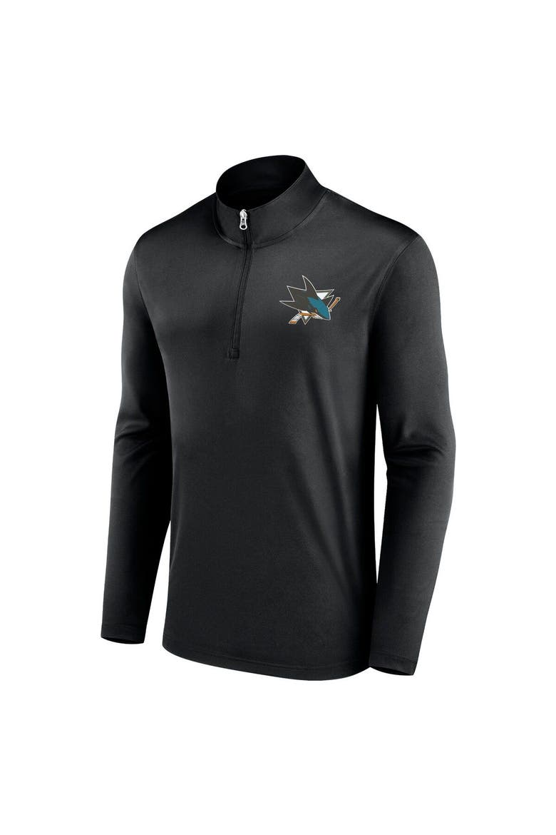 Men's Fanatics Branded Black San Jose Sharks Underdog Mindset Quarter-Zip Top, Alternate, color, Black
