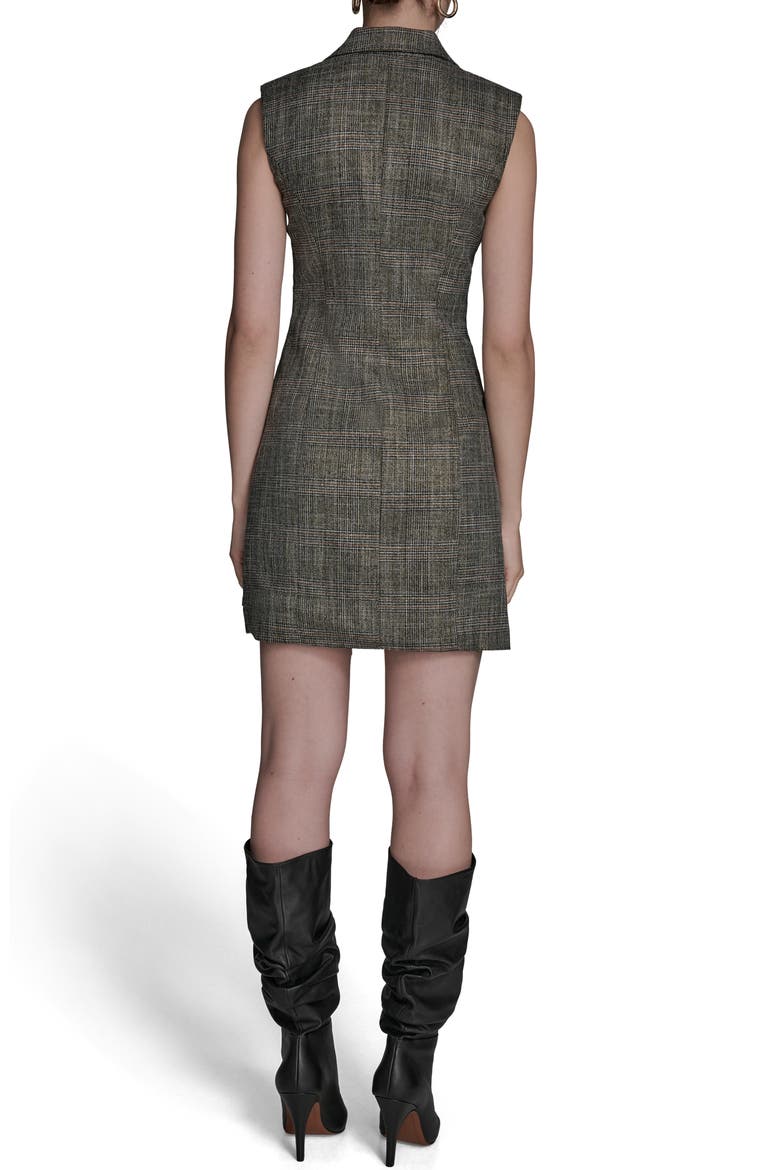 Windowpane Plaid Sleeveless Minidress, Alternate, color, TRUFFLE MU