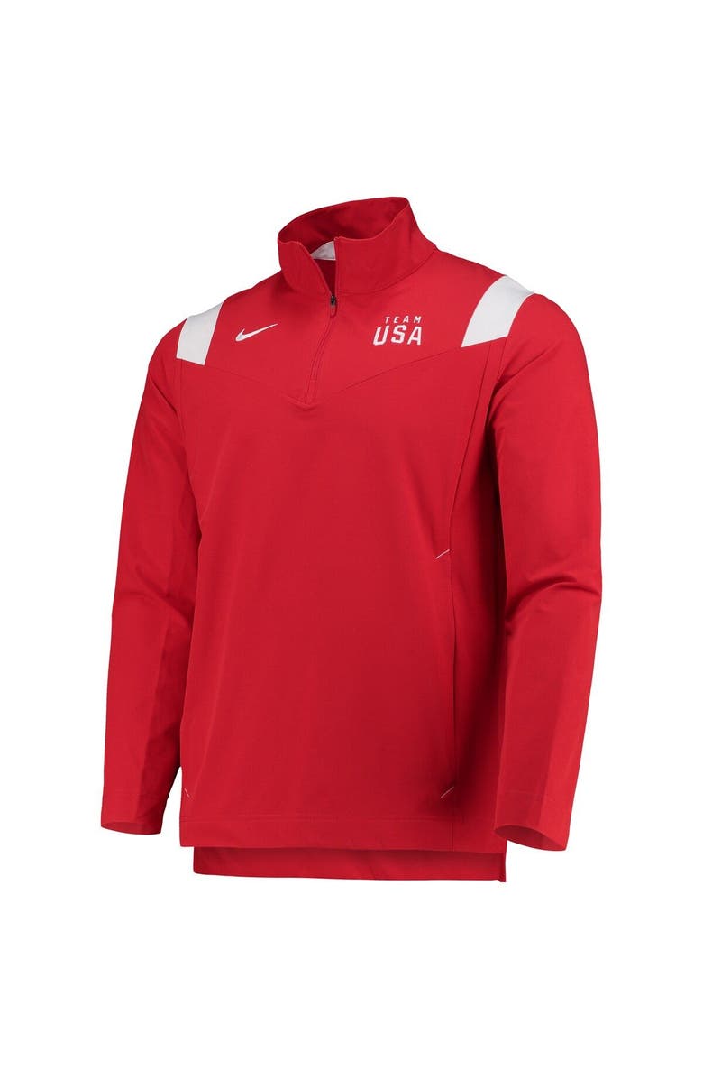 Nike Men's Nike Red Team USA On-Field Quarter-Zip Jacket, Alternate, color, Red