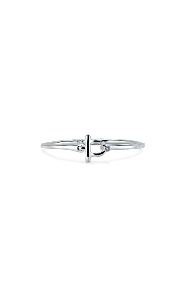 White Topaz Bangle Bracelet, Main, color, Silver