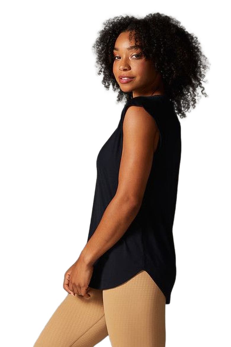 Cap Sleeve Muscle Tee, Alternate, color, EBONY