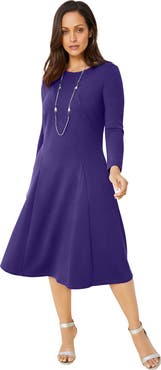 Jessica London Long Sleeve Stretch Ponte Dress