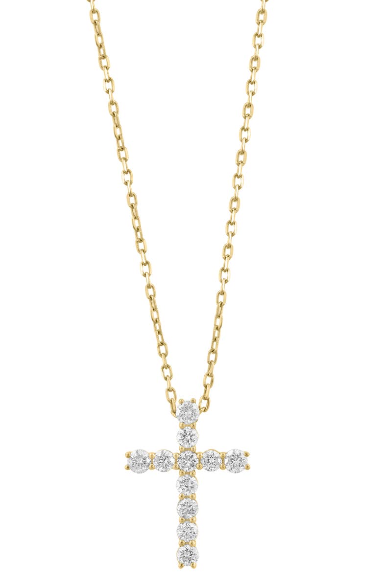 EFFY Diamond Cross Pendant Necklace, Main, color,