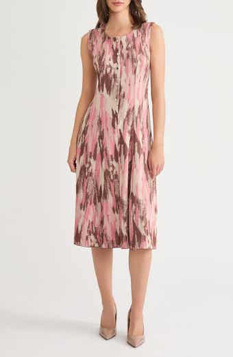 Misook Brushstroke Jacquard Sleeveless Dress
