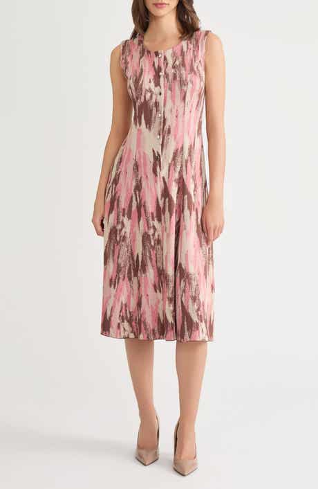 Misook Brushstroke Jacquard Sleeveless Dress