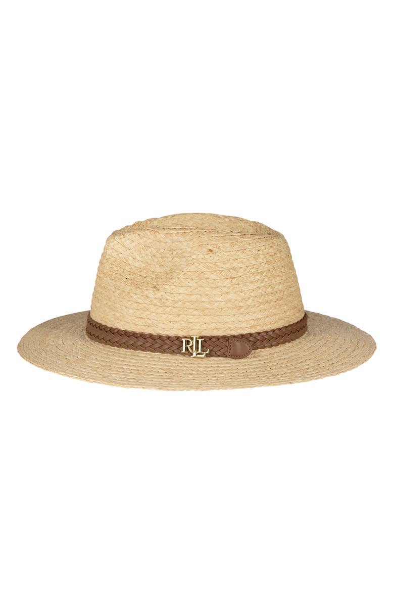 Lauren Ralph Lauren Raffia Fedora with Woven Belt Band, Alternate, color, 