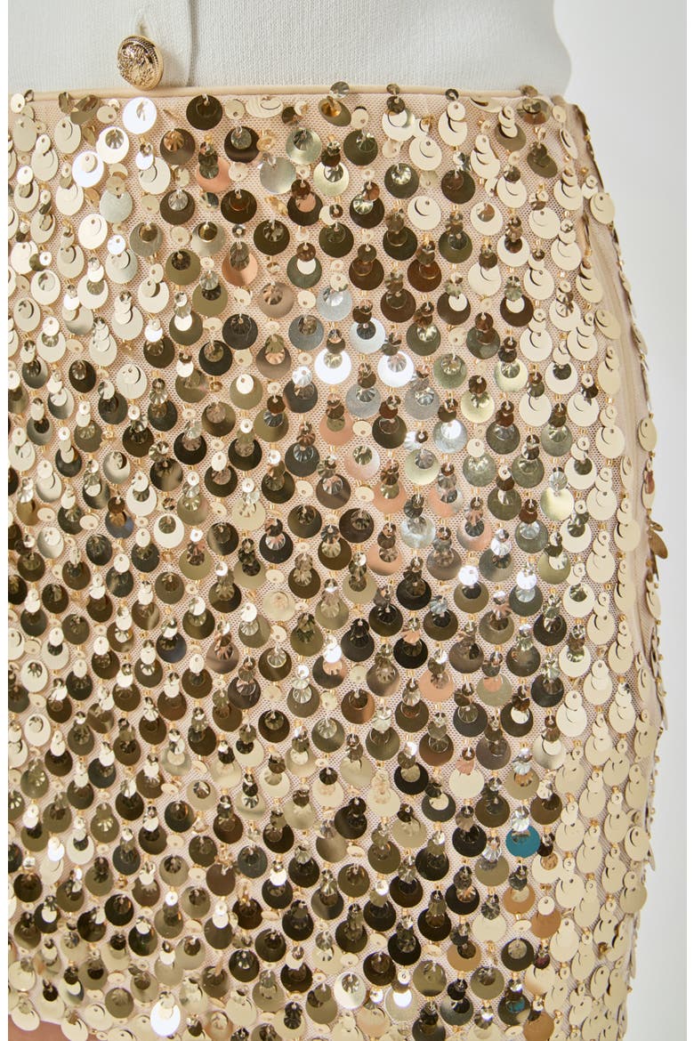 Paillette Sequin Miniskirt, Alternate, color, GOLD