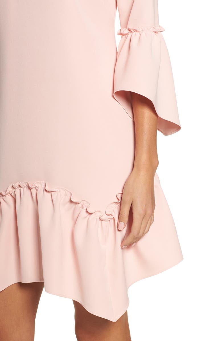 Eliza J Ruffle Hem Shift Dress, Alternate, color, 