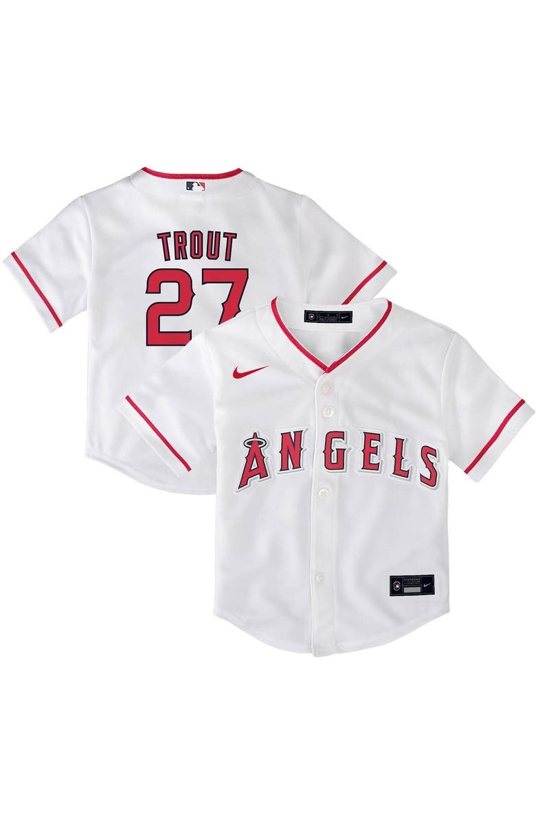 Nike Toddler Nike Mike Trout White Los Angeles Angels Home Replica Player Jersey, Main, color,