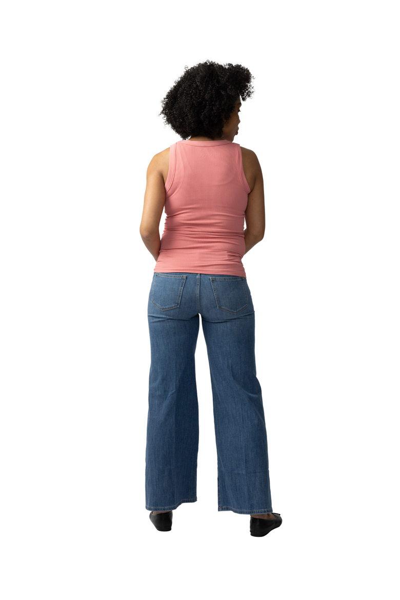 Seamless Maternity Rib Tank, Alternate, color, Rose