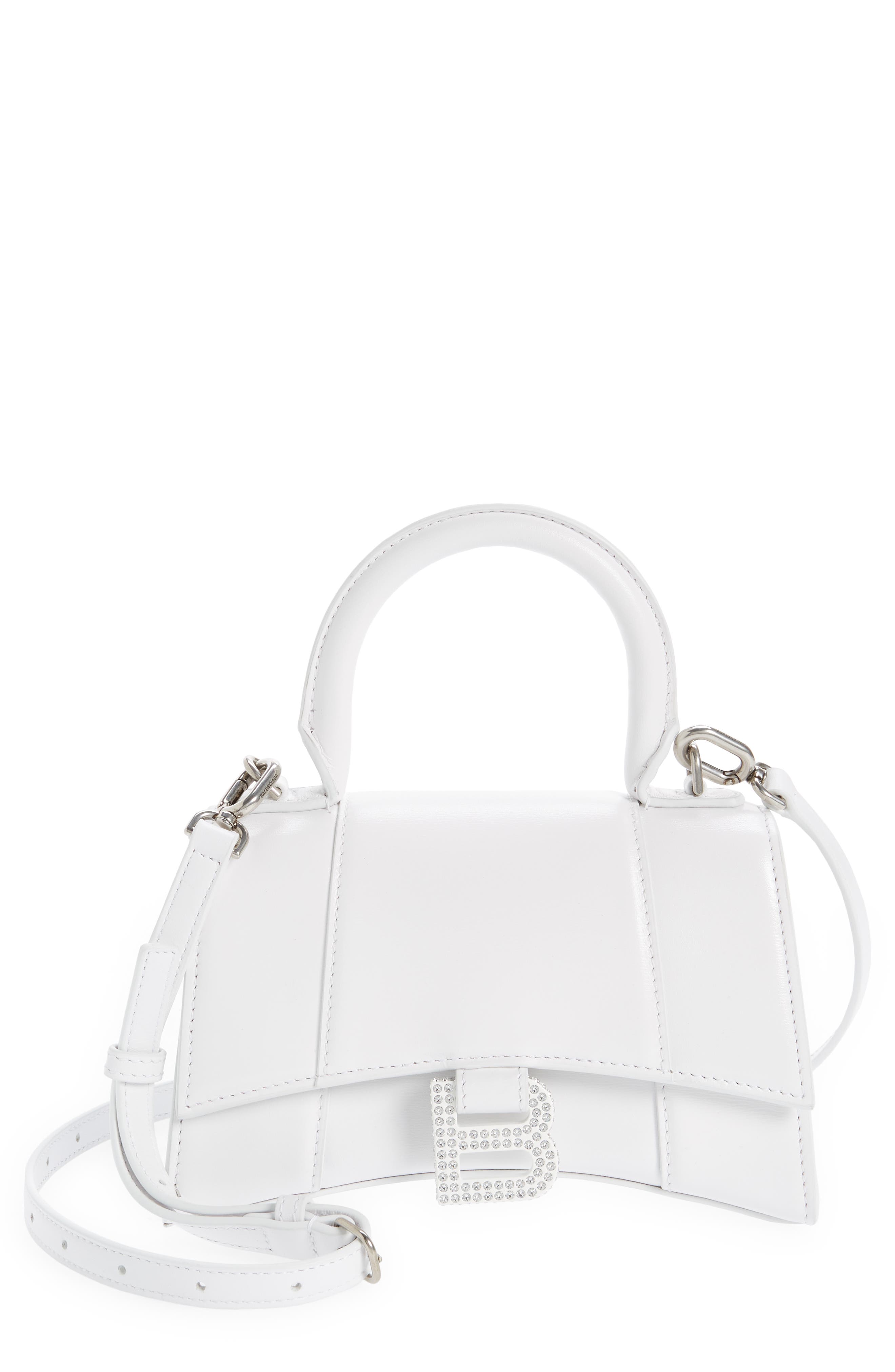 Balenciaga Small Hourglass Leather Top Handle Bag, Main, color, 