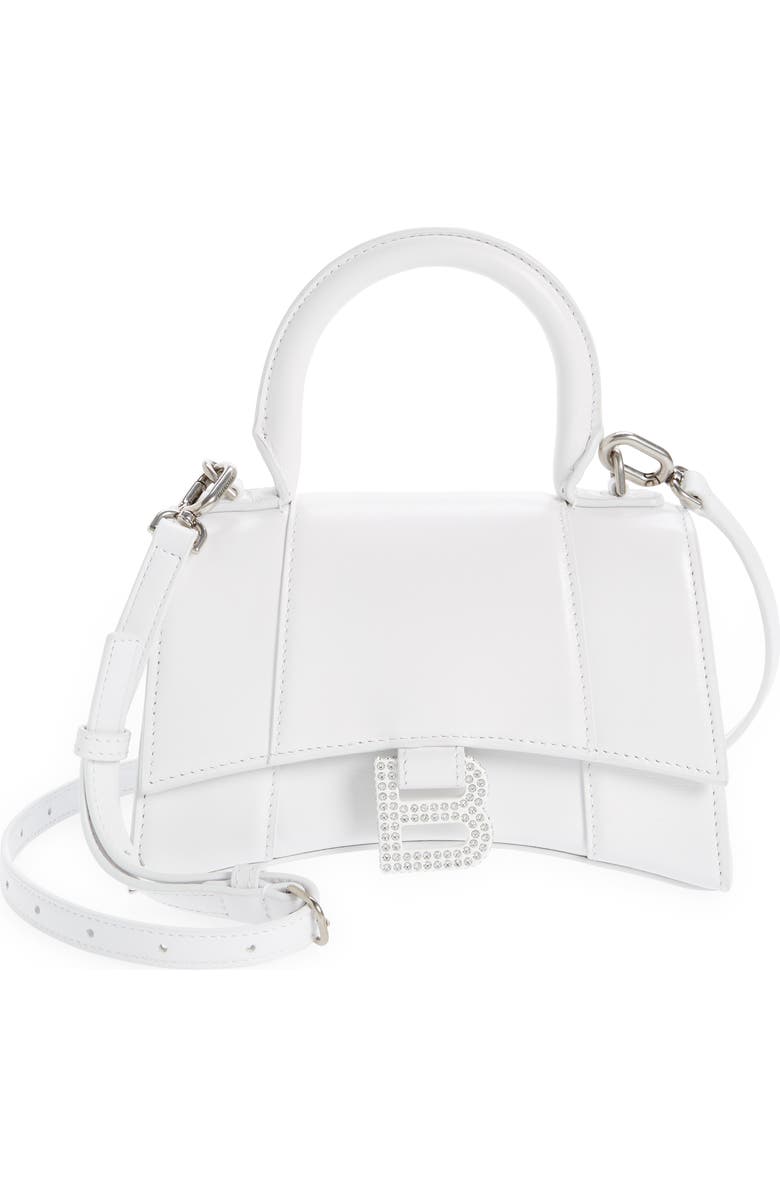 Balenciaga Small Hourglass Leather Top Handle Bag, Main, color,