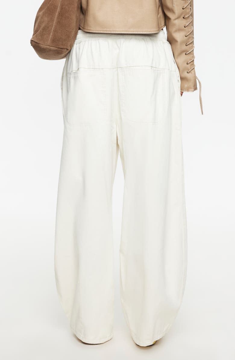 LIONESS Out of Office Cotton Drawstring Pants, Alternate, color, Sand