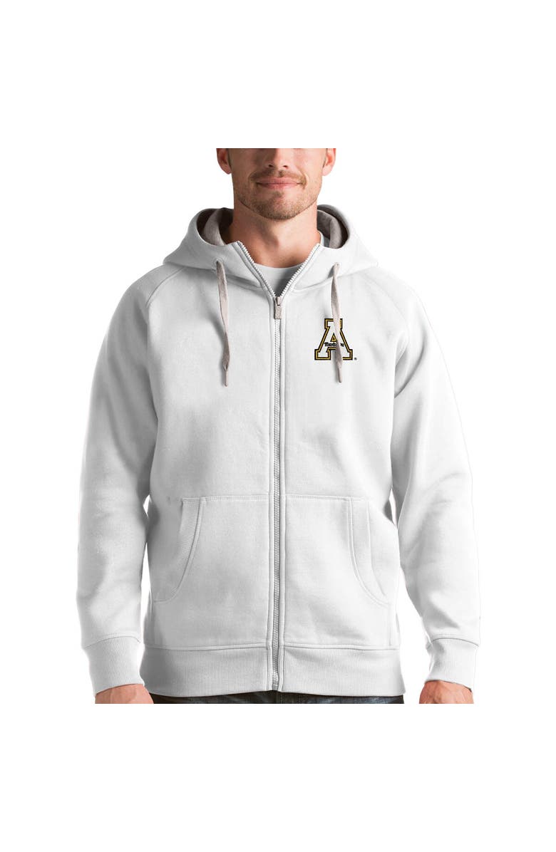 ANTIGUA Men's Antigua White Appalachian State Mountaineers Victory Full-Zip Hoodie, Alternate, color, 