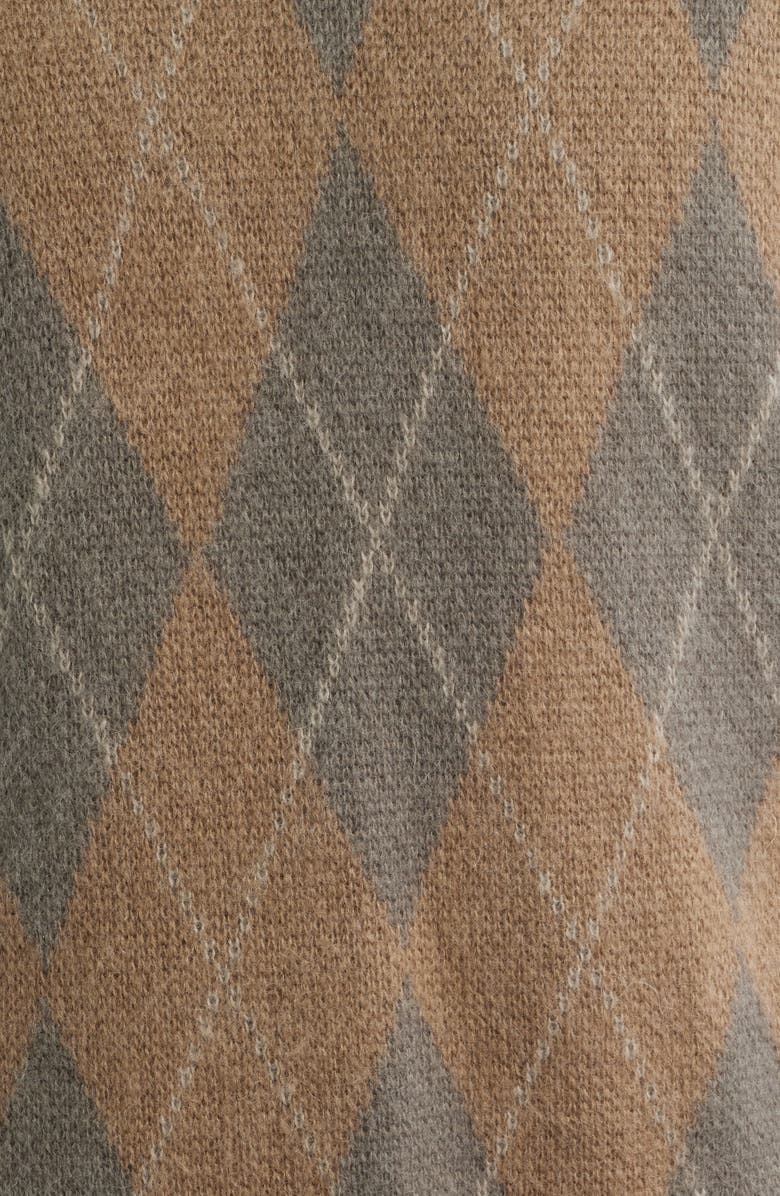 FRAME Argyle Crewneck Sweater, Alternate, color, Taupe Multi