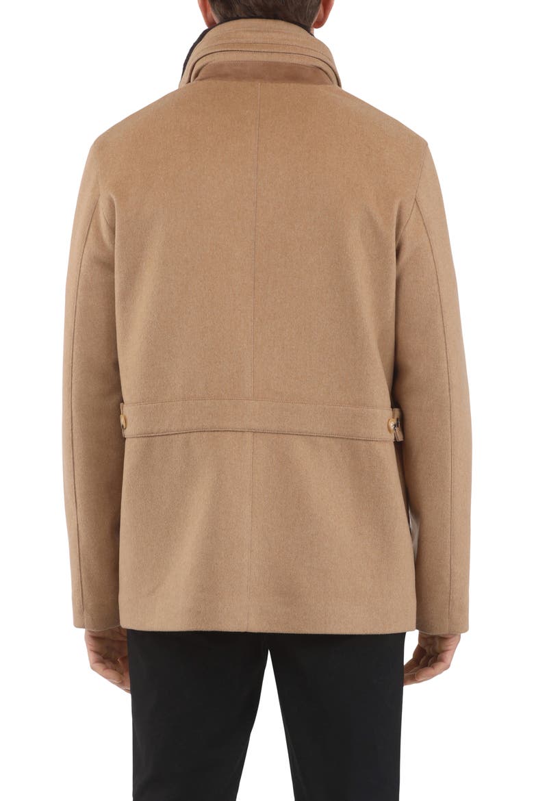 Men's Jacket Crafted from Loro Piana Wool with Detachable Genuine Shearling Collar, Alternate, color, CAMEL/BROWN