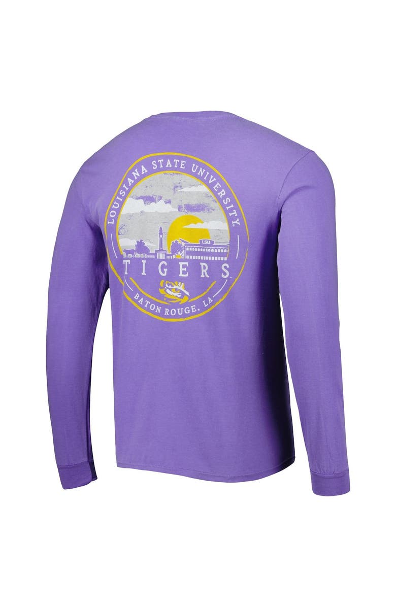 IMAGE ONE Men's Purple LSU Tigers Circle Campus Scene Long Sleeve T-Shirt, Alternate, color, 