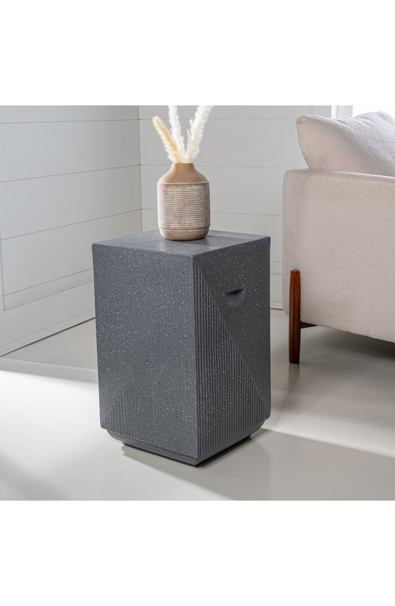 JONATHAN Y Adrian 20.75" Contemporary Minimalist Square Indoor/Outdoor Accent Table, Alternate, color, Gray Terrazzo