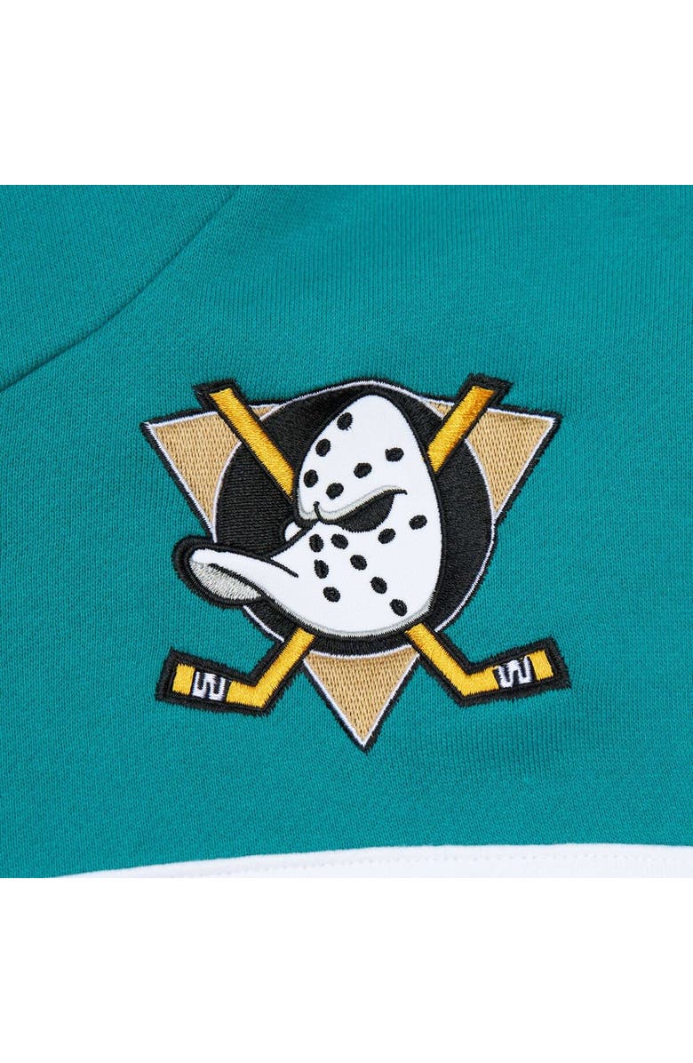 Mitchell & Ness Men's Mitchell & Ness Black/Teal Anaheim Ducks Head Coach Pullover Hoodie, Alternate, color, 
