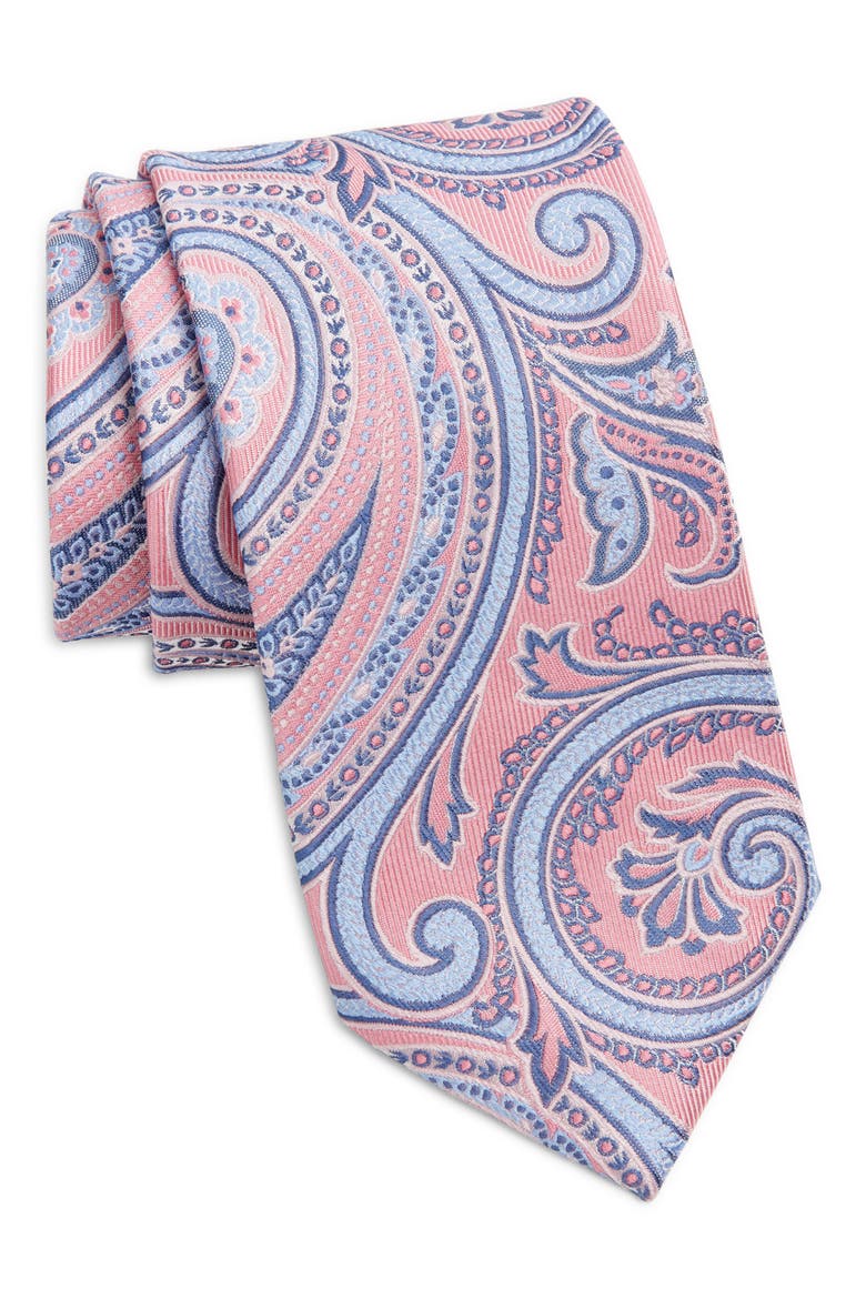 Paisley Silk Tie, Main, color, PINK