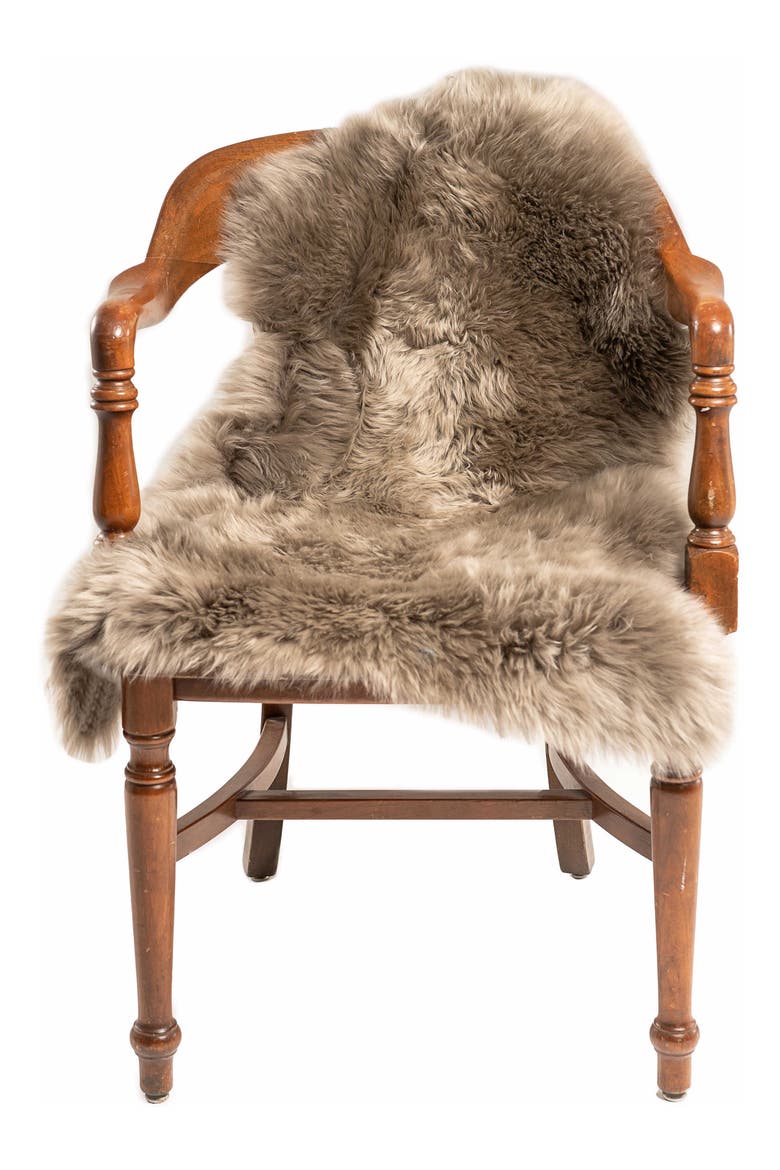 Milan Genuine Sheepskin Shearling Throw 24" x 36" - Vole, Alternate, color, VOLE