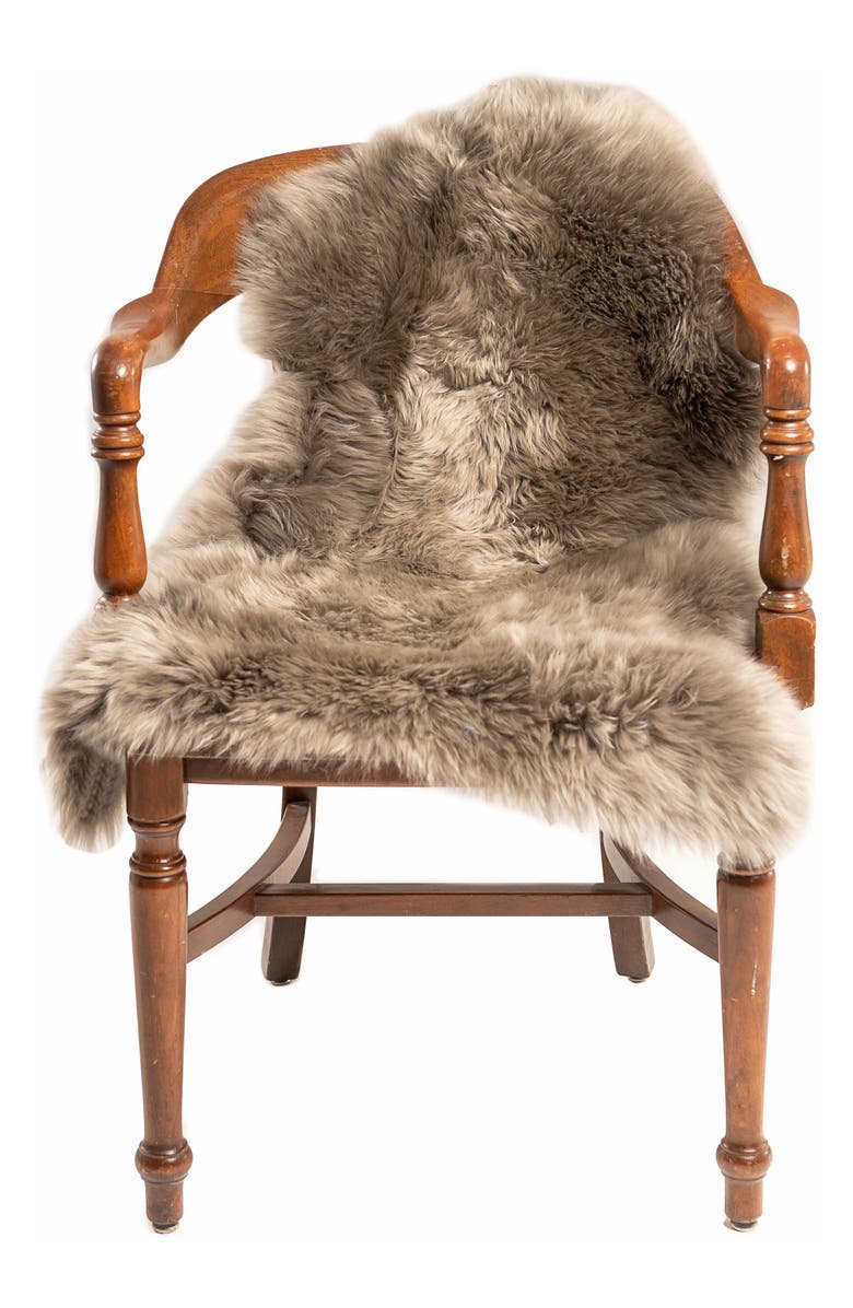 NATURAL Milan Genuine Sheepskin Shearling Throw 24" x 36" - Vole, Alternate, color, Vole
