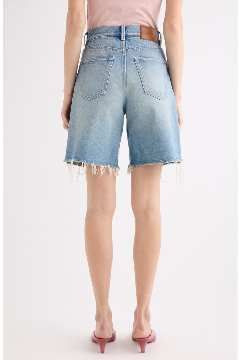 Cutoff High Waist Denim Shorts, Alternate, color, SOFTY BLUE