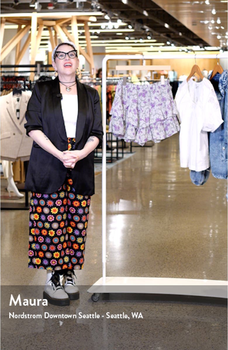 Jocadia Abstract Print Tiered Ruffle Cotton Miniskort, sales video thumbnail